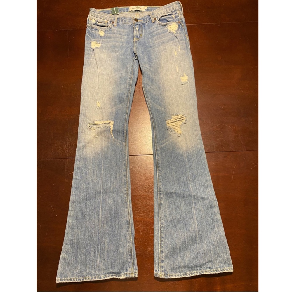ABERCROMBIE- Youth Girls Sz 12- MACKENZIE- Distressed Flare Jeans